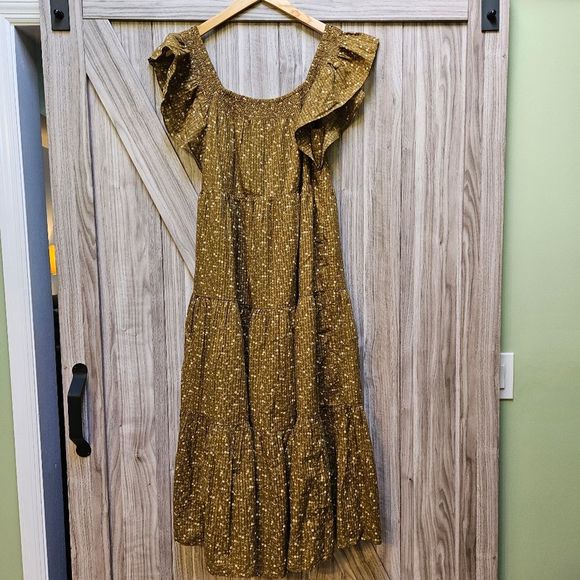 Madewell Ruffle-Sleeve Tiered Midi Dress in Daisy Stitch - Picture 4 of 10